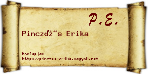 Pinczés Erika névjegykártya
